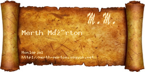 Merth Márton névjegykártya